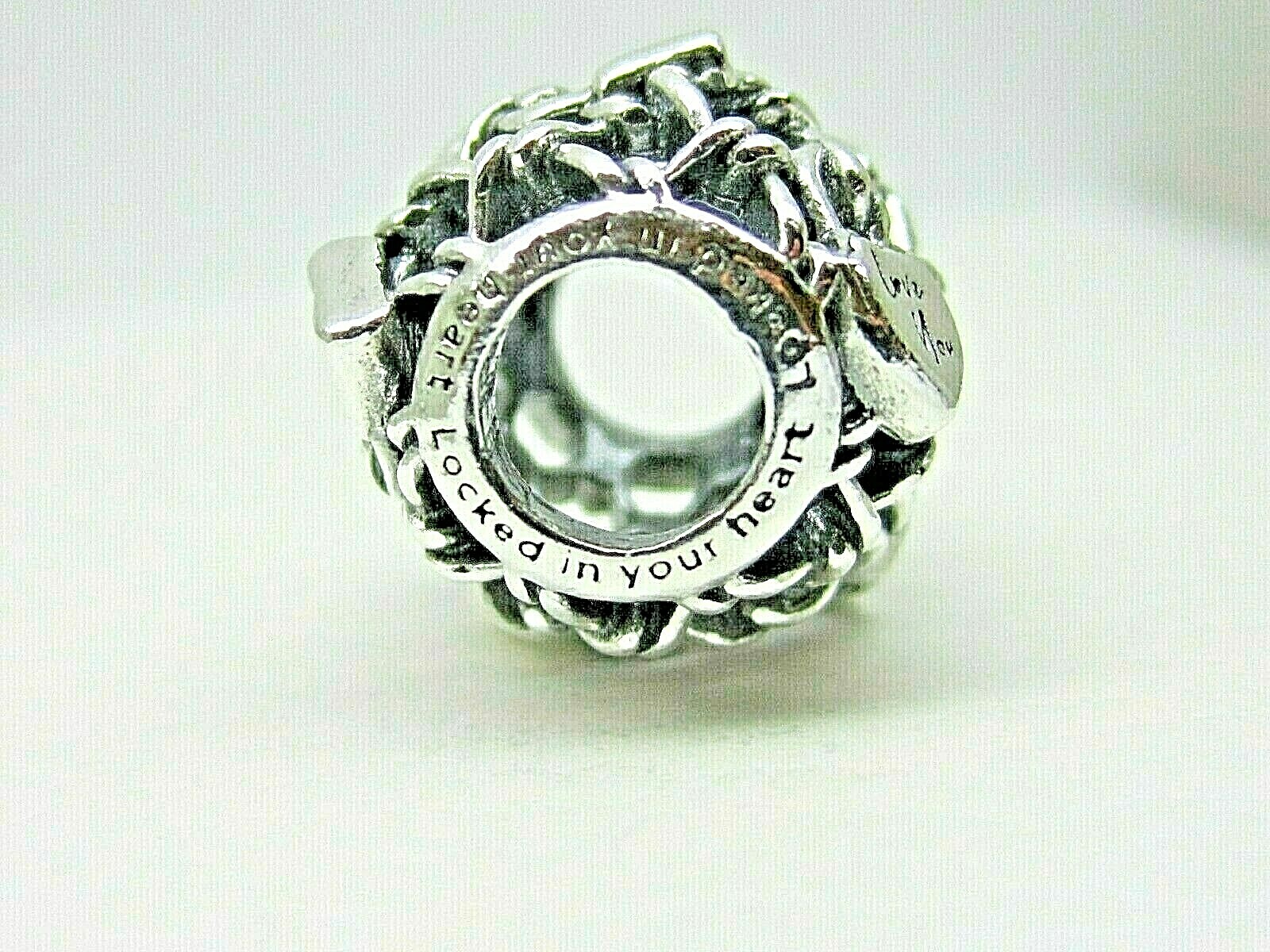 Authentic Pandora #790071C00 Sterling Silver Openwork Chain Link Padlock Charm
