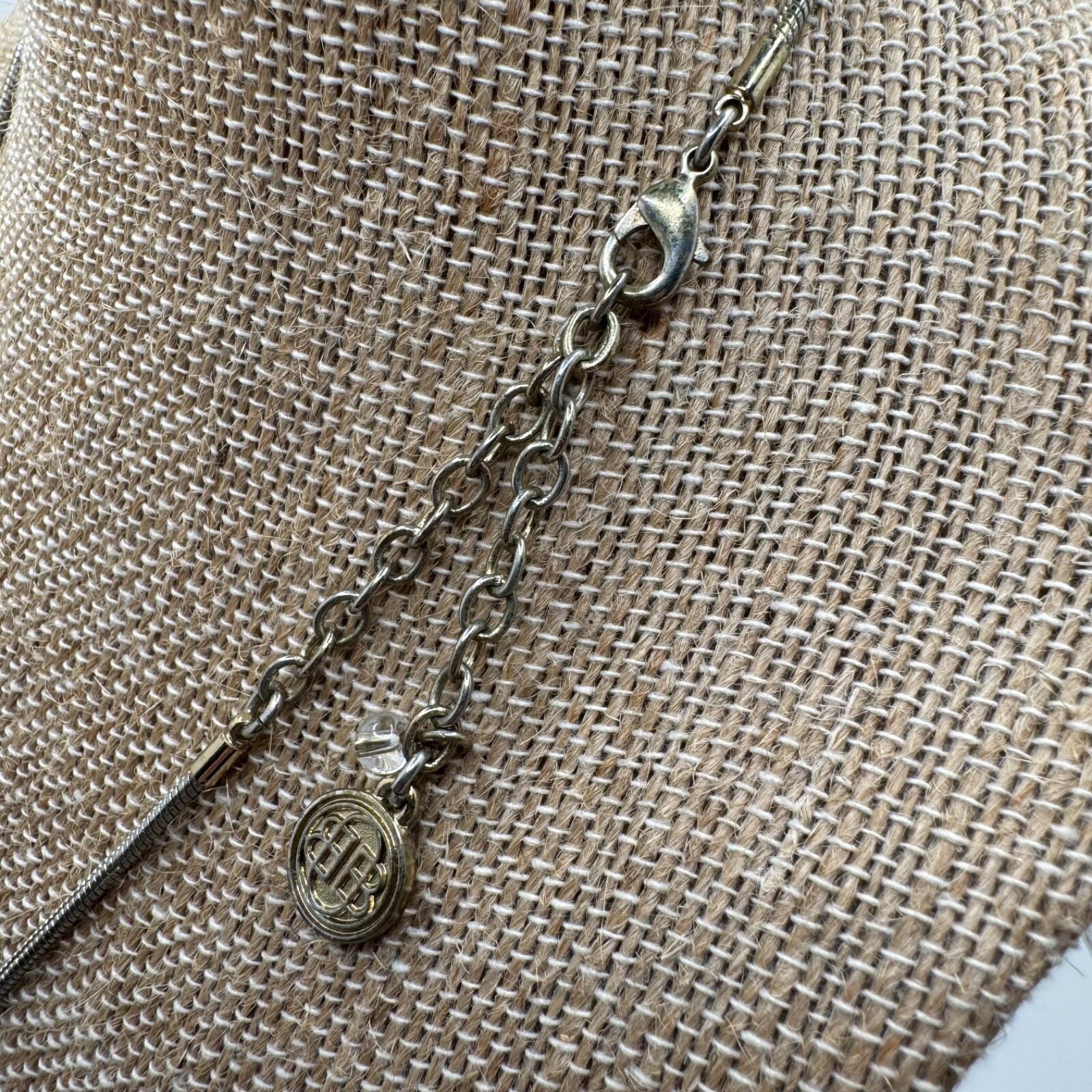 Bill Blass Double Solid Circle Pendent Necklace Gold Tone