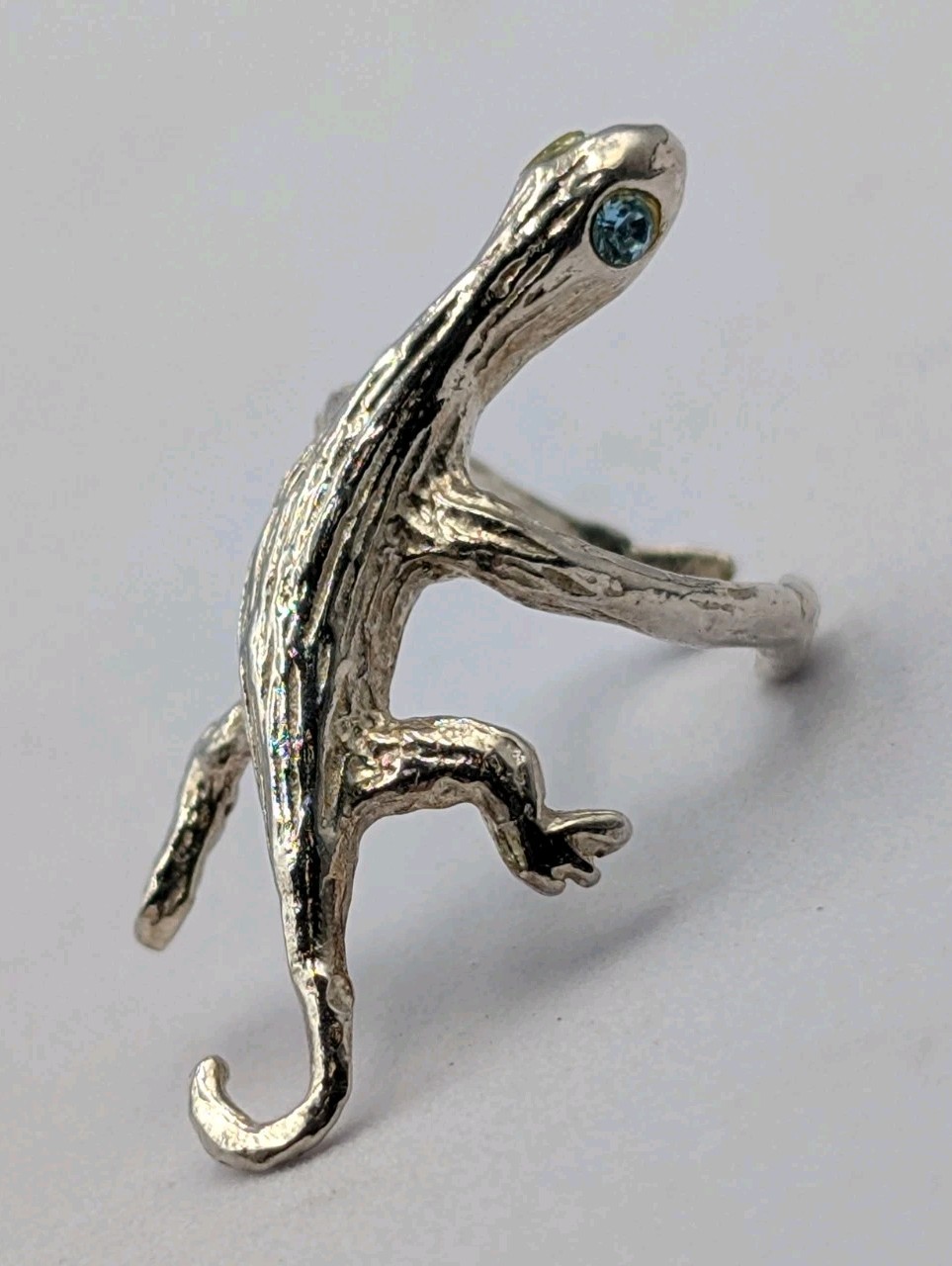 Sterling Silver Blue Crystal Eyed Lizard Gecko 925 Right Earring Ear Cuff – 1.5g