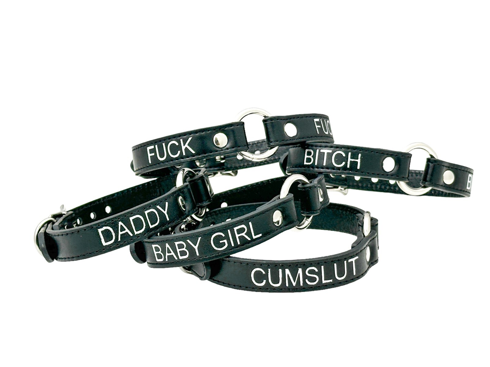 Ring Choker BDSM Collar Vegan Leather Custom Necklace O Ring Fetish Ball