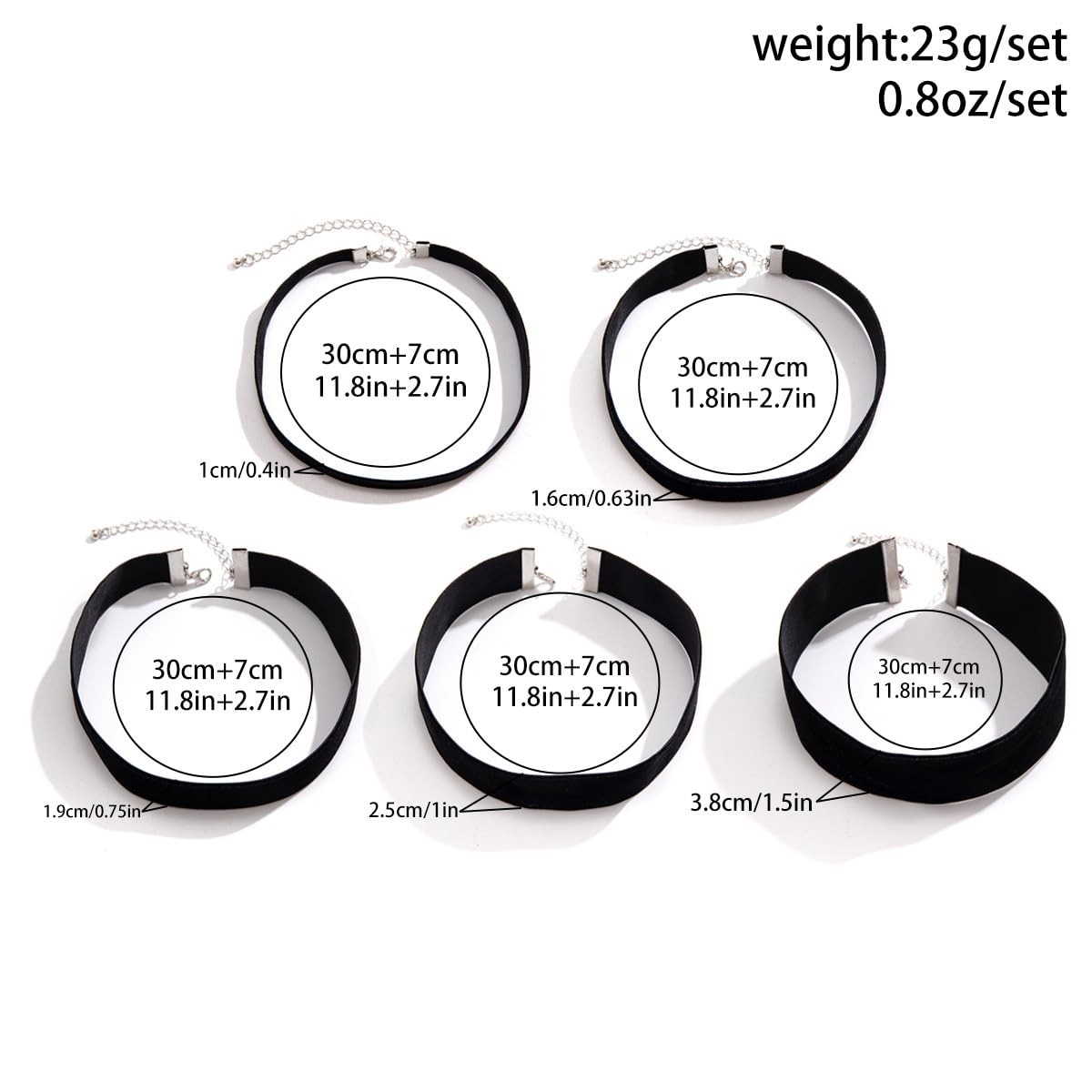 yfstyle 4pcs Black Choker Necklaces for Woman Adjustable Layered Black Velvet…