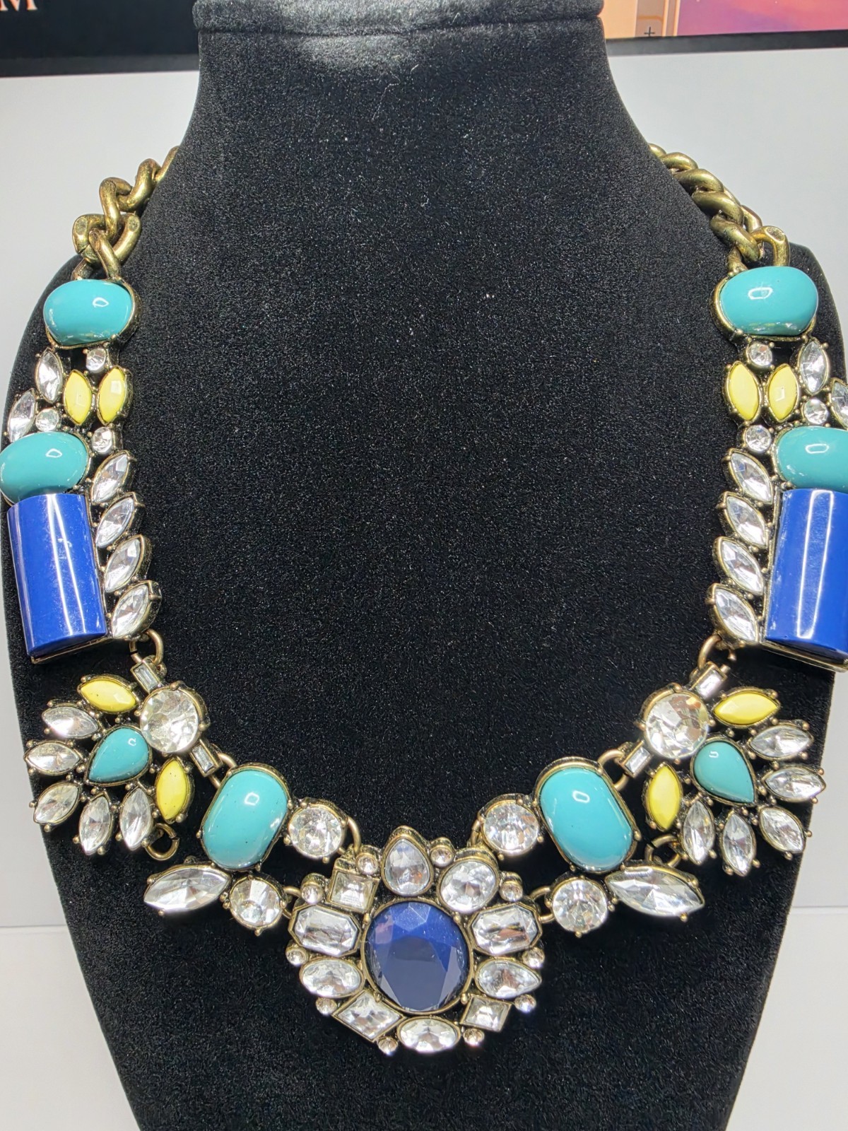 MARK Chunky Faceted Blues Statement Choker Necklace