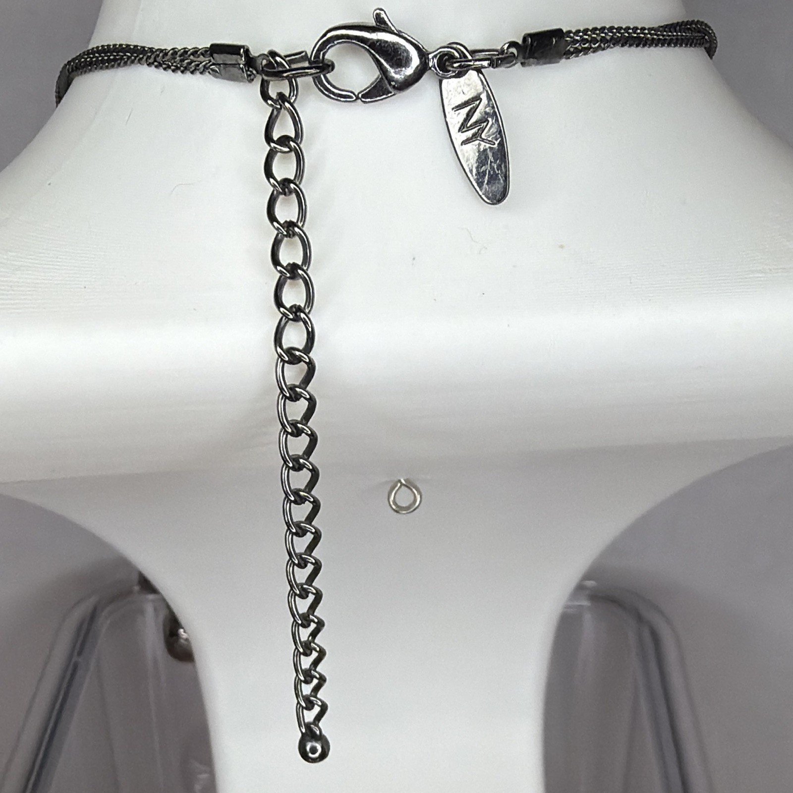 New York and Company necklace, multi strand, gun metal and purple iridescent