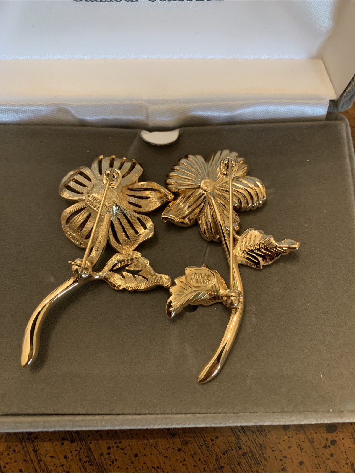 Nolan Miller Country Garden Flower Pin Set. Signed, COA, lifetime warranty card