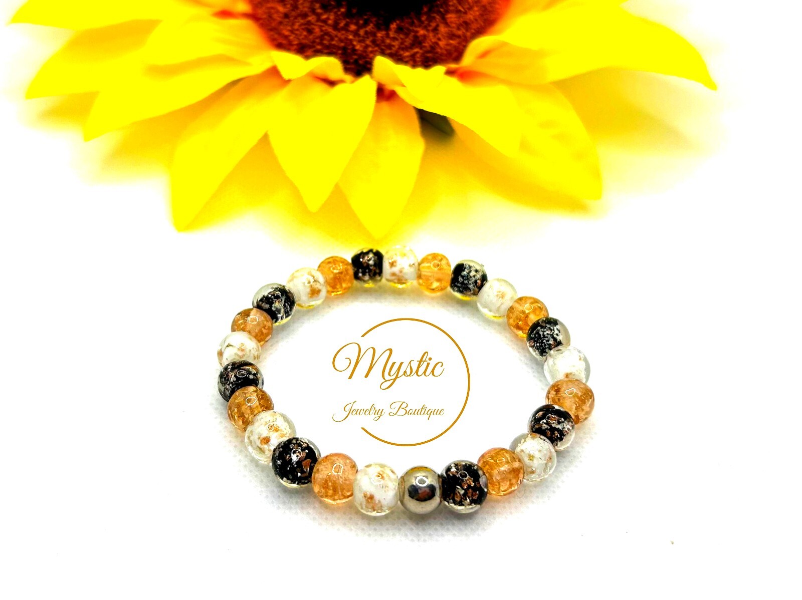 Mystic Firefly Bracelet Lampwork Luminous Glass Glow in the Dark Made in the USA