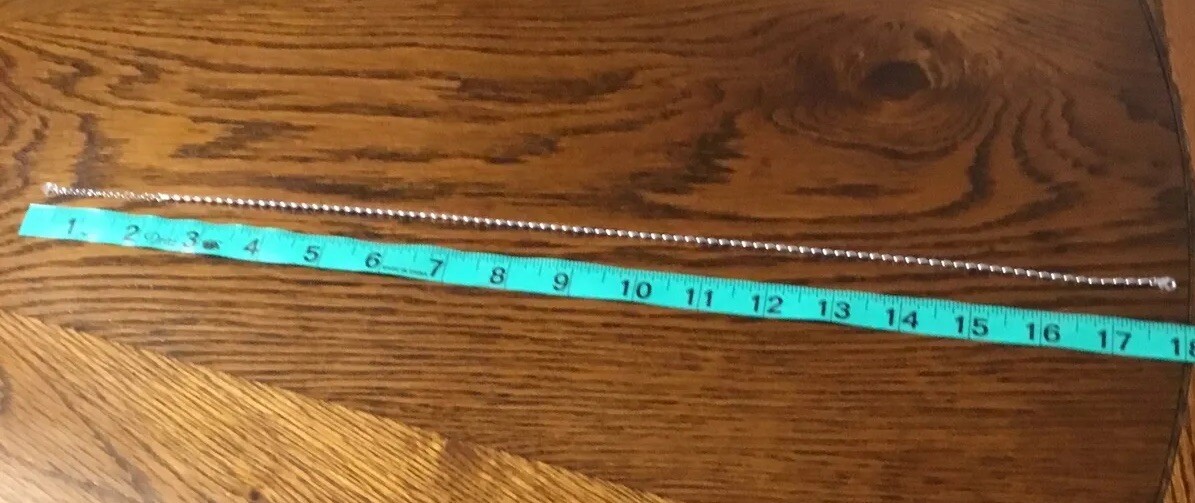 925 Sterling Silver Grain Bead Necklace-16” w/ 2” Extender