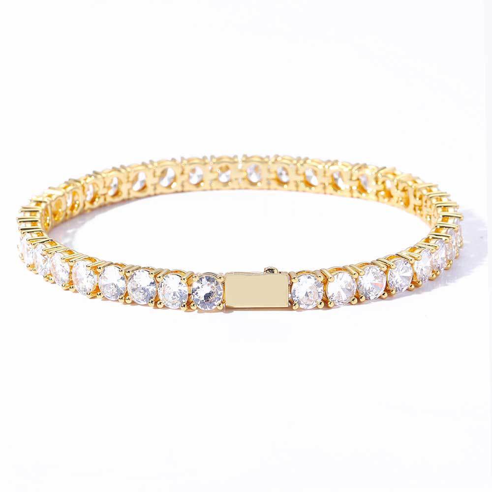 3/4/5MM Premium Iced Out 5A CZ Tennis Necklace bracelet VVS1 Clarity