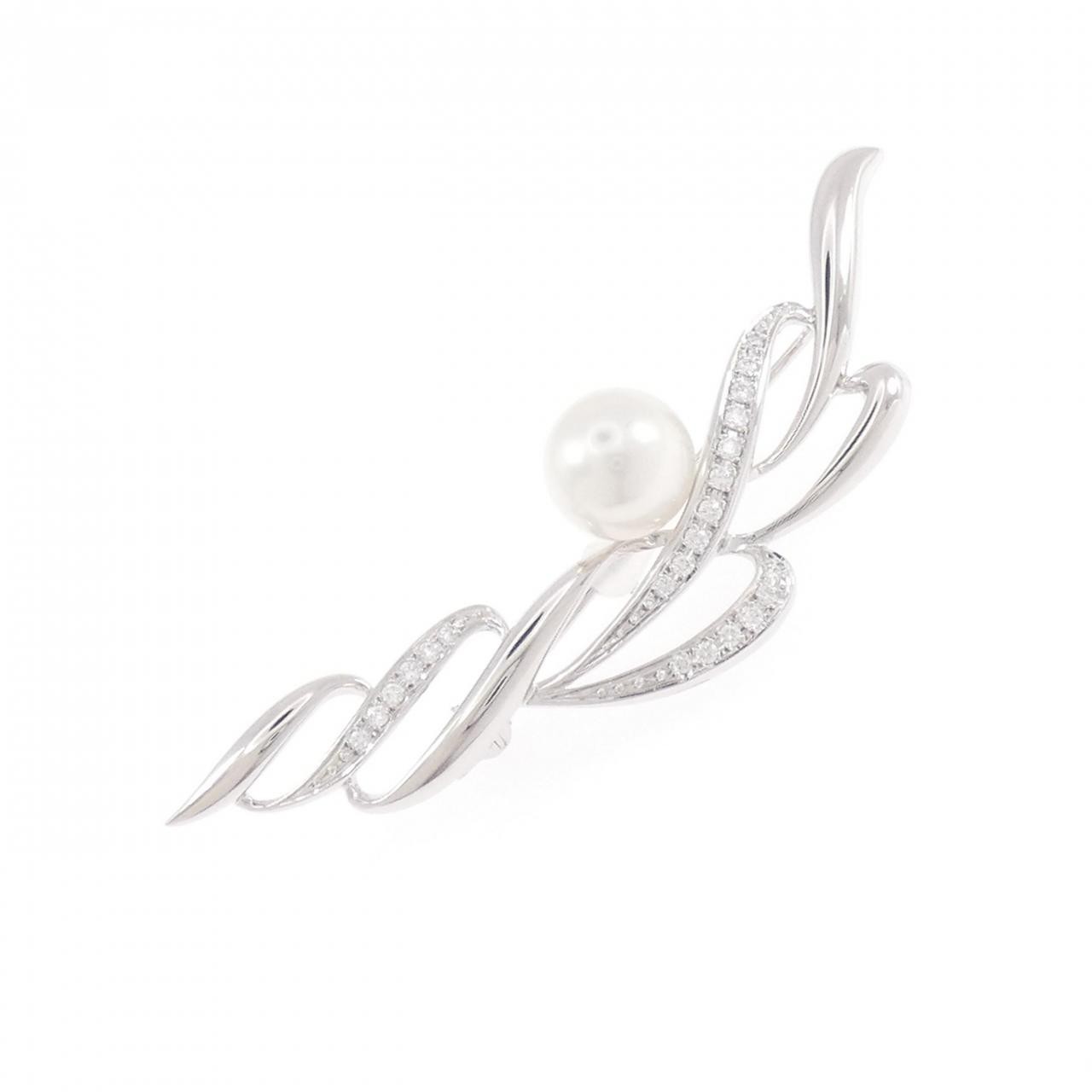 Authentic Mikimoto White South Sea Pearl Brooch 10.5 #230-000-497-3125