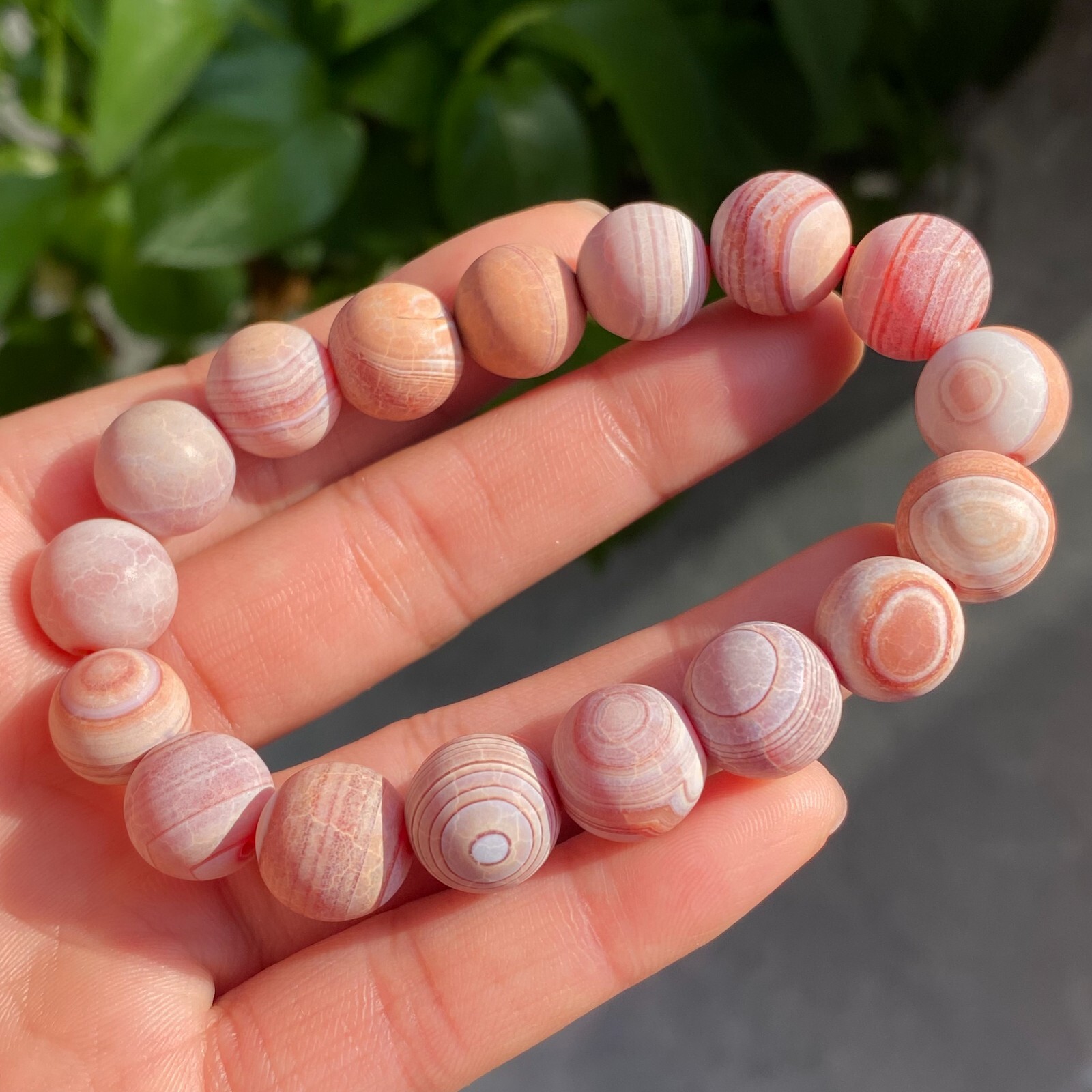 12mm Natural Red Gobi Agate Eyes Madagascar stone Bracelet (not polished) B1530