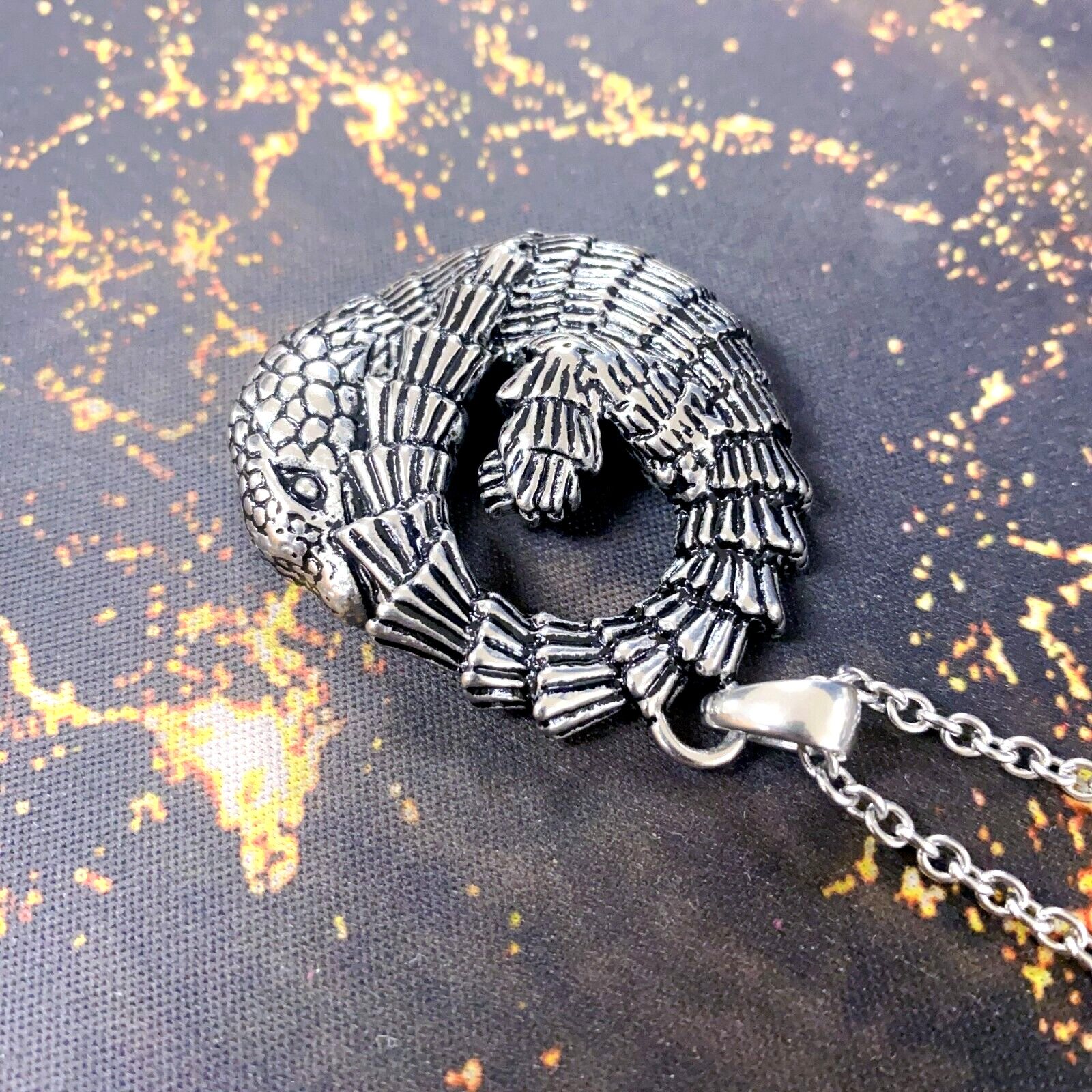 Animal necklace lizard reptile stainless steel pendant necklace by controse