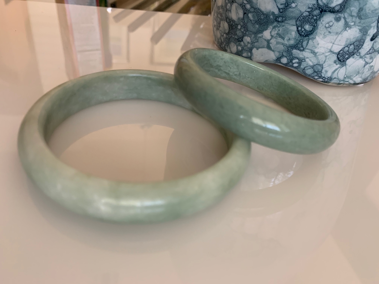Gorgeous Natural Real Chinese Light Green Jade Bangle Bracelet Jadeite Jade 64mm