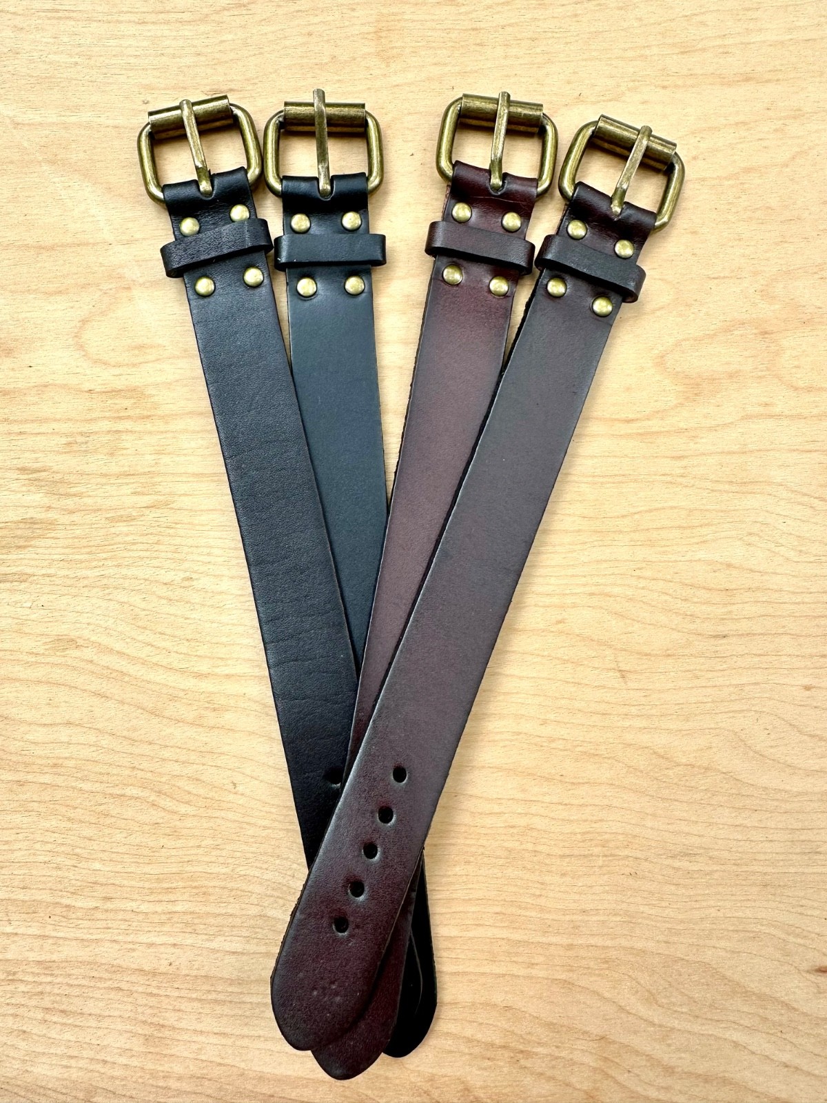 Wholesale Lot 4 Mens Leather Buckle Bracelets Bulk Resale Black Brown Cuff Band