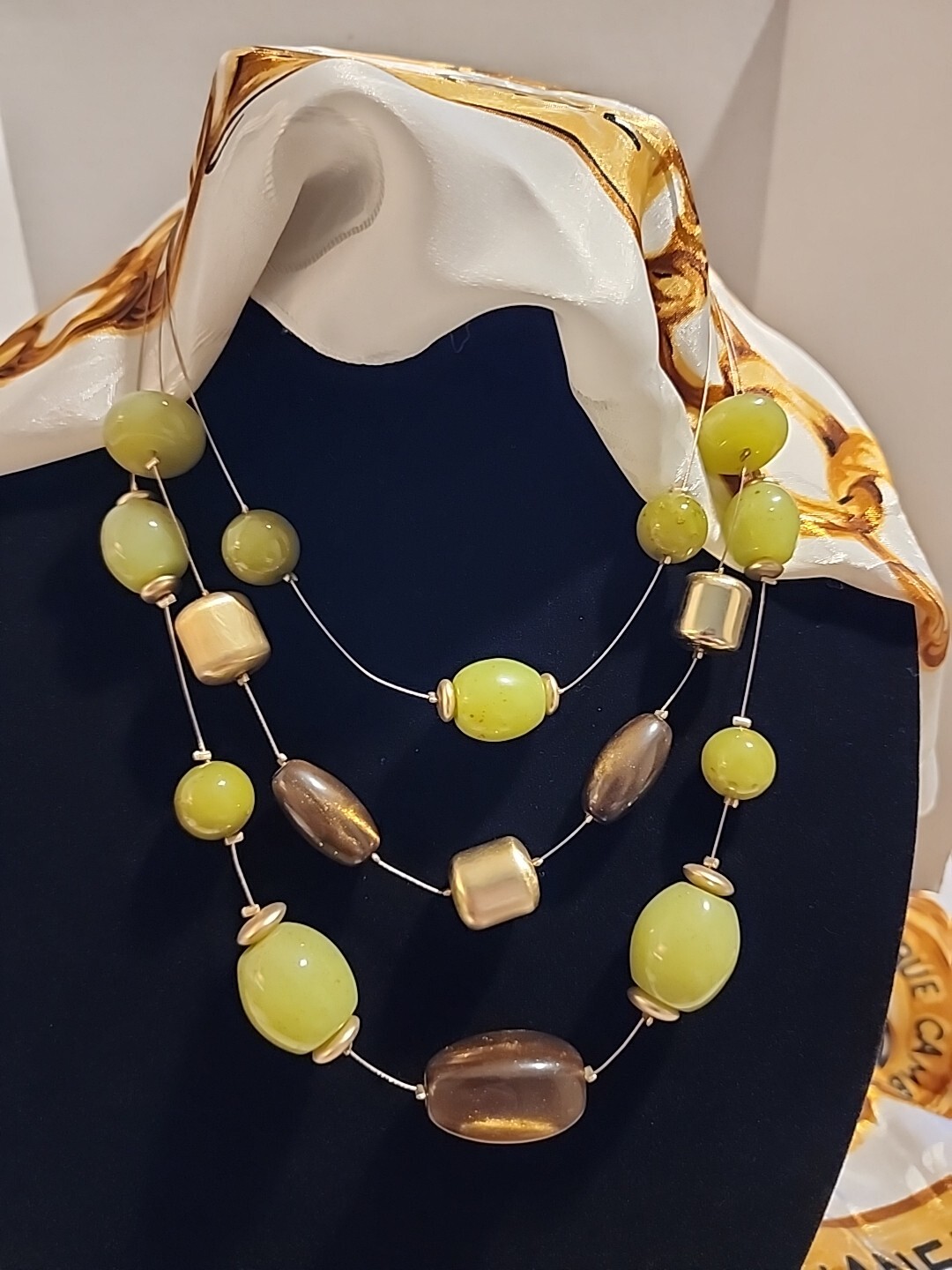Chicos Malaya Illusion Necklace Green