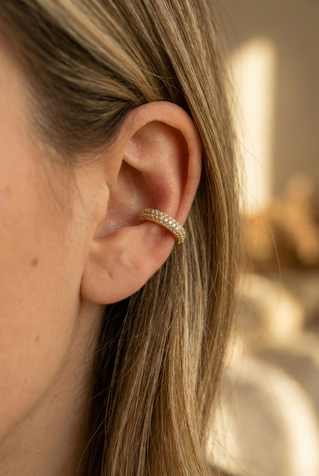 Dainty Ear Cuff – Pavé CZ No Piercing Earrings, Minimalist Cartilage Cuff