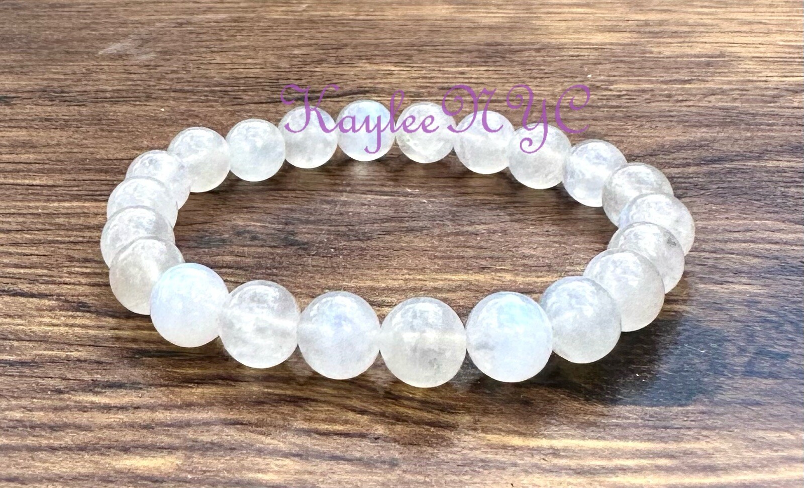 Wholesale 6 Pcs Natural Moonstone 8mm 7.5” Crystal Healing Stretch Bracelet