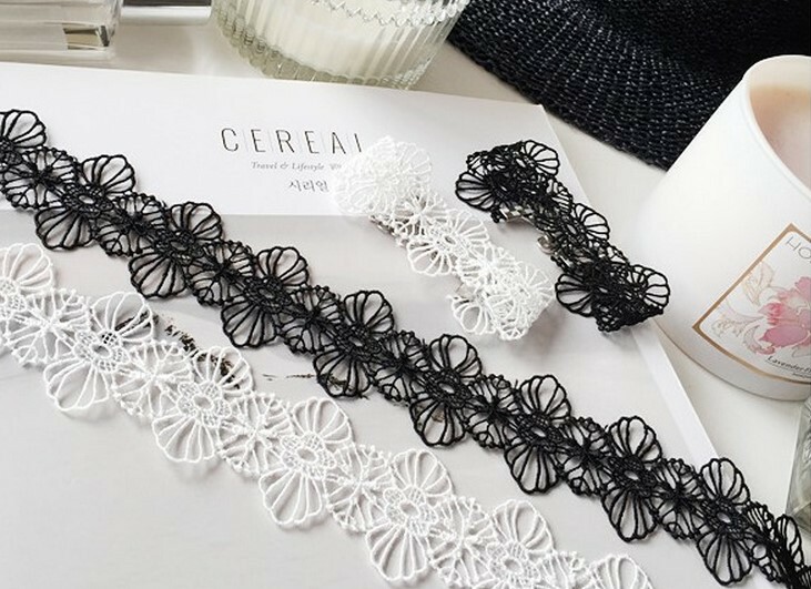 Retro Women Black Lace Flower Choker Necklace Bracelet Punk Gothic Jewelry Set