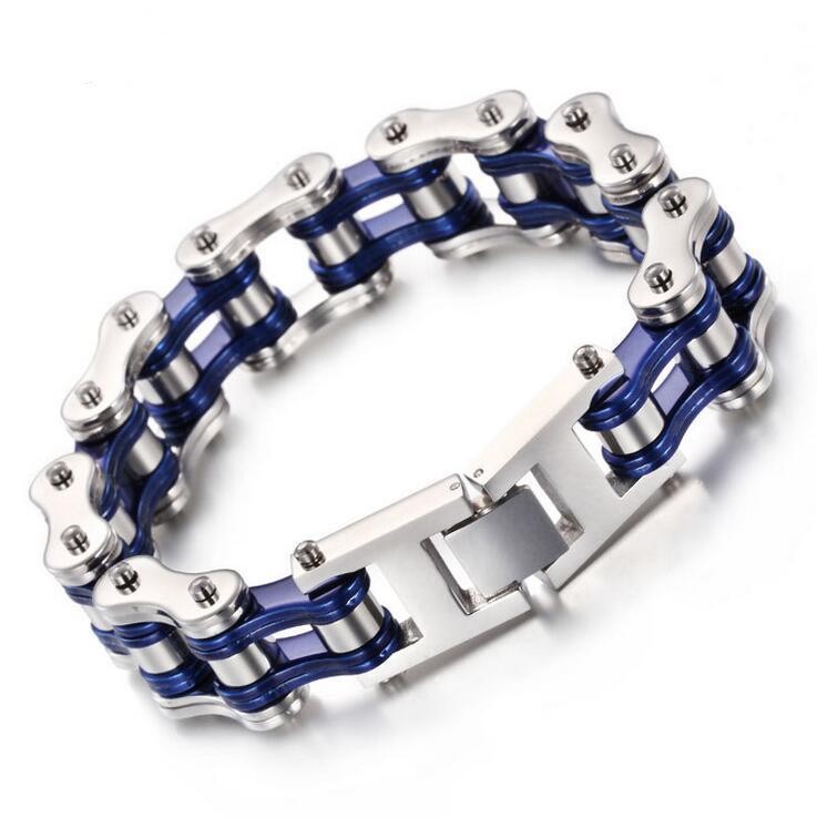 Mens Bracelets Biaker Motorcycle Chain Link Bracelet Punk Stainless Steel Gift
