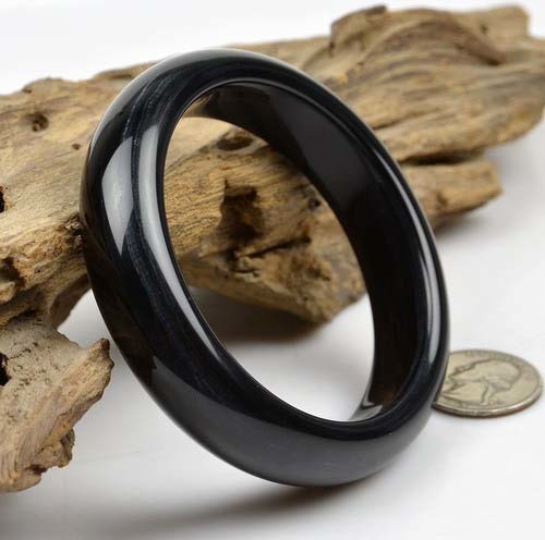 61.5mm Natural Blue Tiger’s Eye Bangle Chatoyant Gemstone Bracelet