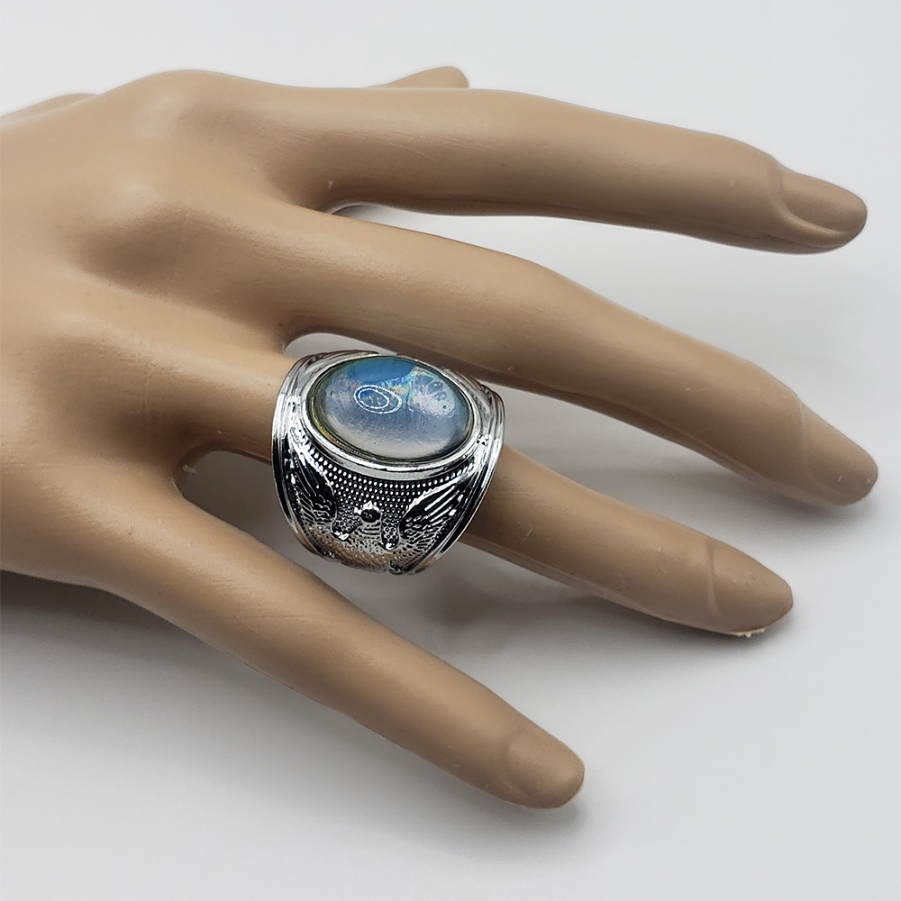 Eagle Men Ring Half Mood Half Clear Stone Color Ring Size 9.5. 11. 12. 13. 13.5