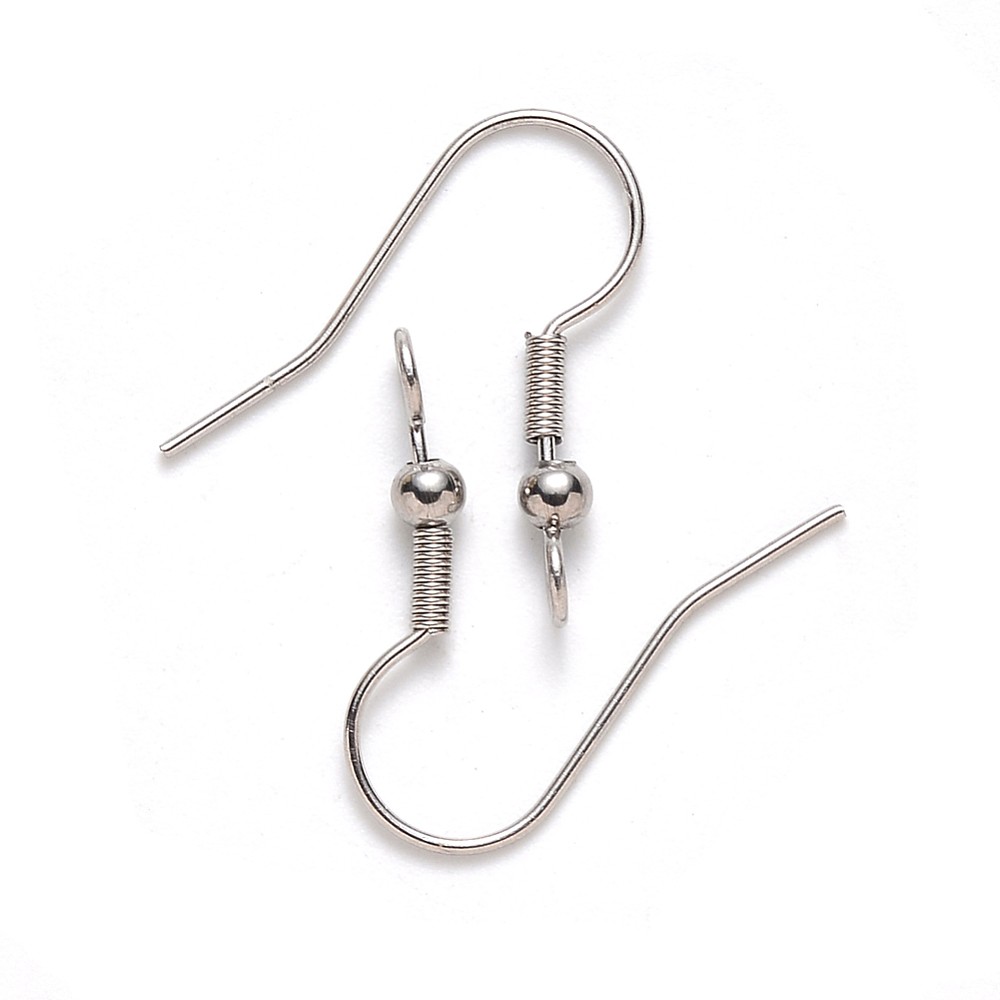 200pcs Blank Earring Hooks Ear Wire w/ Vertical Loop Silver for Earrings Jewelry