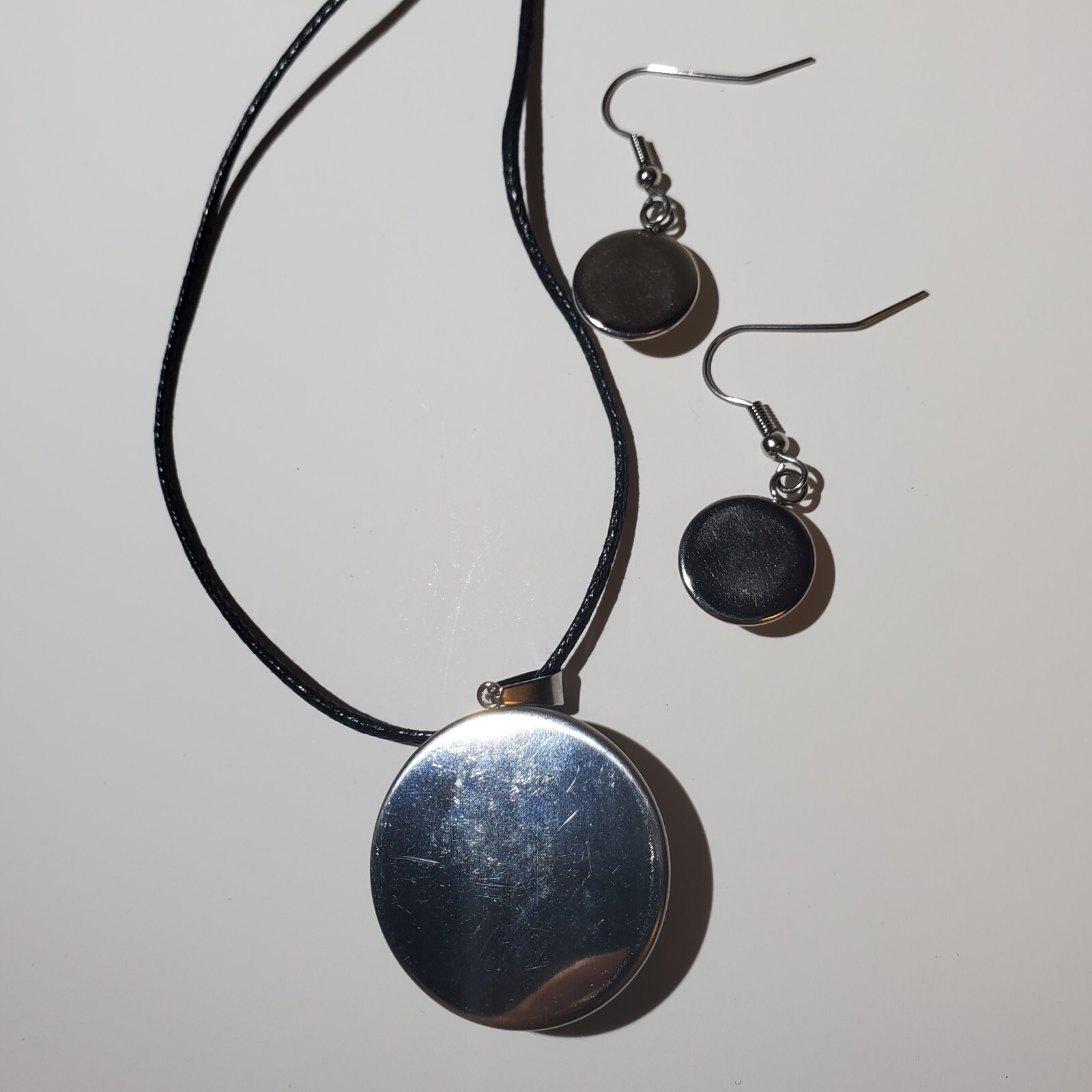 Necklace and Earrings Set, Acrylic Paint Pour Painting Jewelry, A3