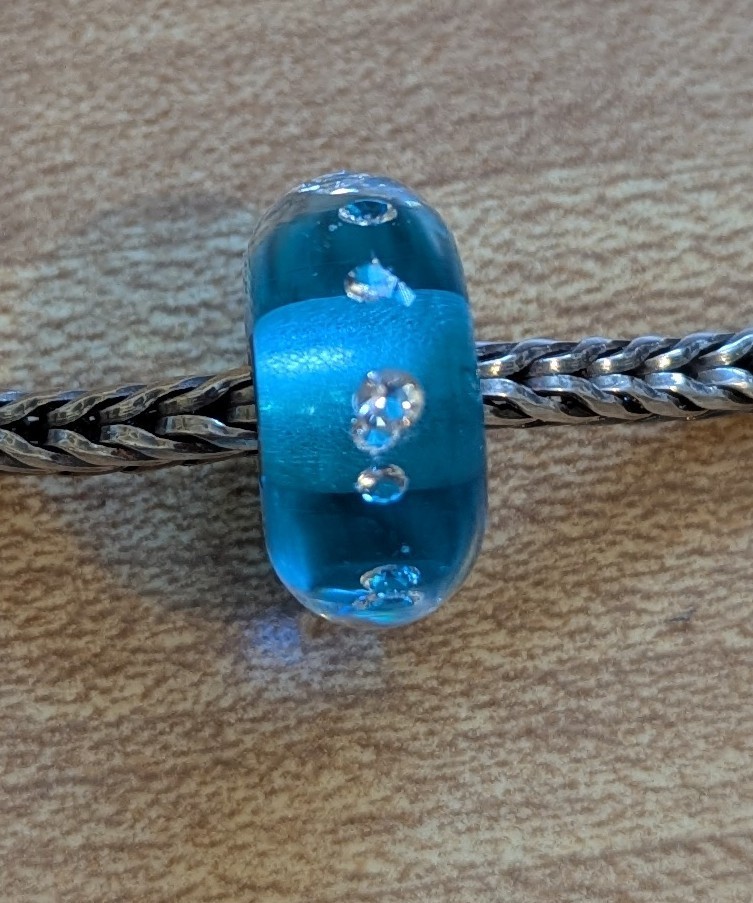 Authentic TrollBeads The Diamond Bead, Ice Blue, Retired