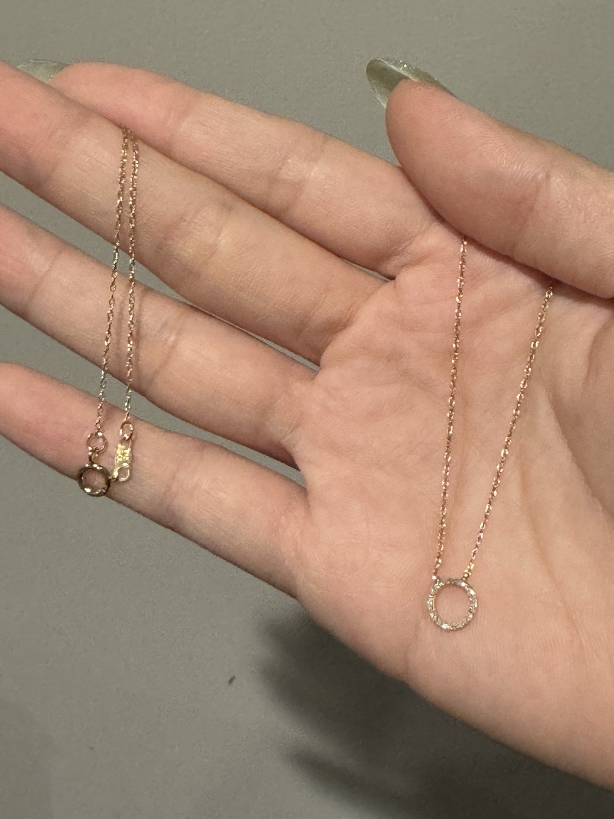 14k Yellow Gold Cable Chain Round Diamond Pavé Charm Pendant Necklace