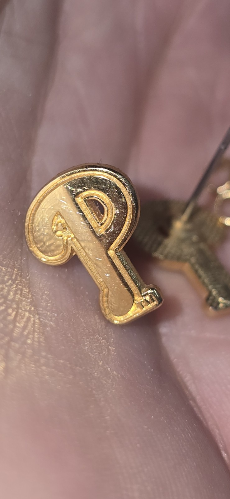 Gold and Black P Philly Earrings for Women