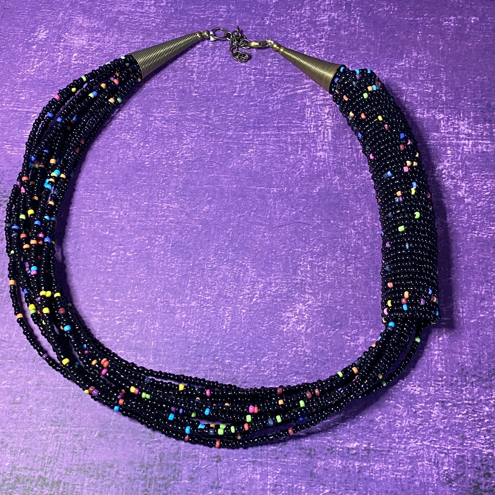 Wacky 80’s Multi Coloured Chunky Beaded Necklace- Movable – 22” Long – 100g
