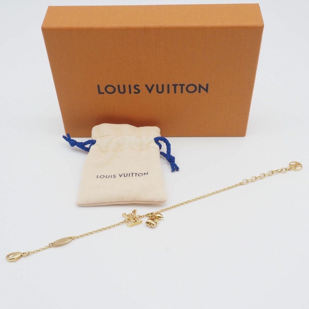 Louis Vuitton Bracelet Lulugram 19.5cm GP M00801 Women’s Logo Flower Used
