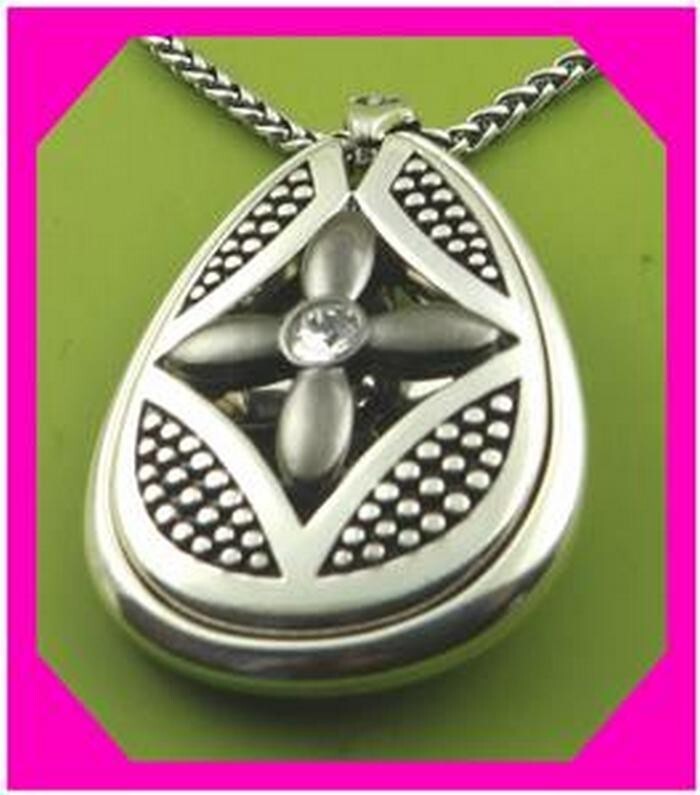 BRIGHTON CROSSPOINT Cross Gun Metal Crystal Silver NECKLACE NWtag $52 60%