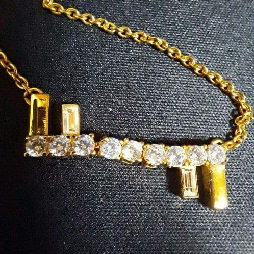 Fendi First Necklace Logo Necklace Gold Crystal Women’s Accessory