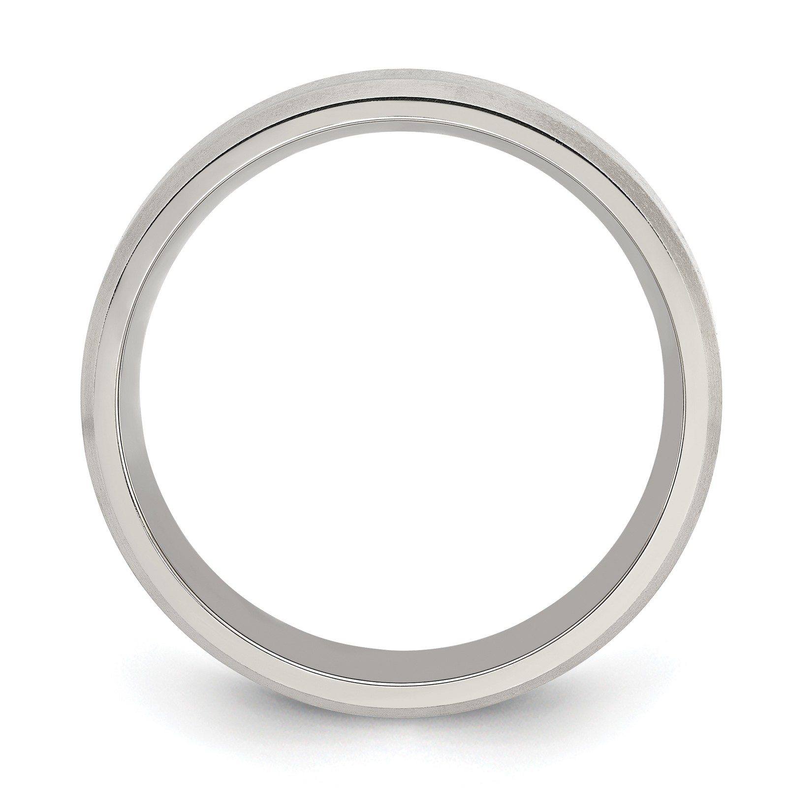 Chisel Titanium Brushed and Polished 6mm Beveled Edge Band TB111