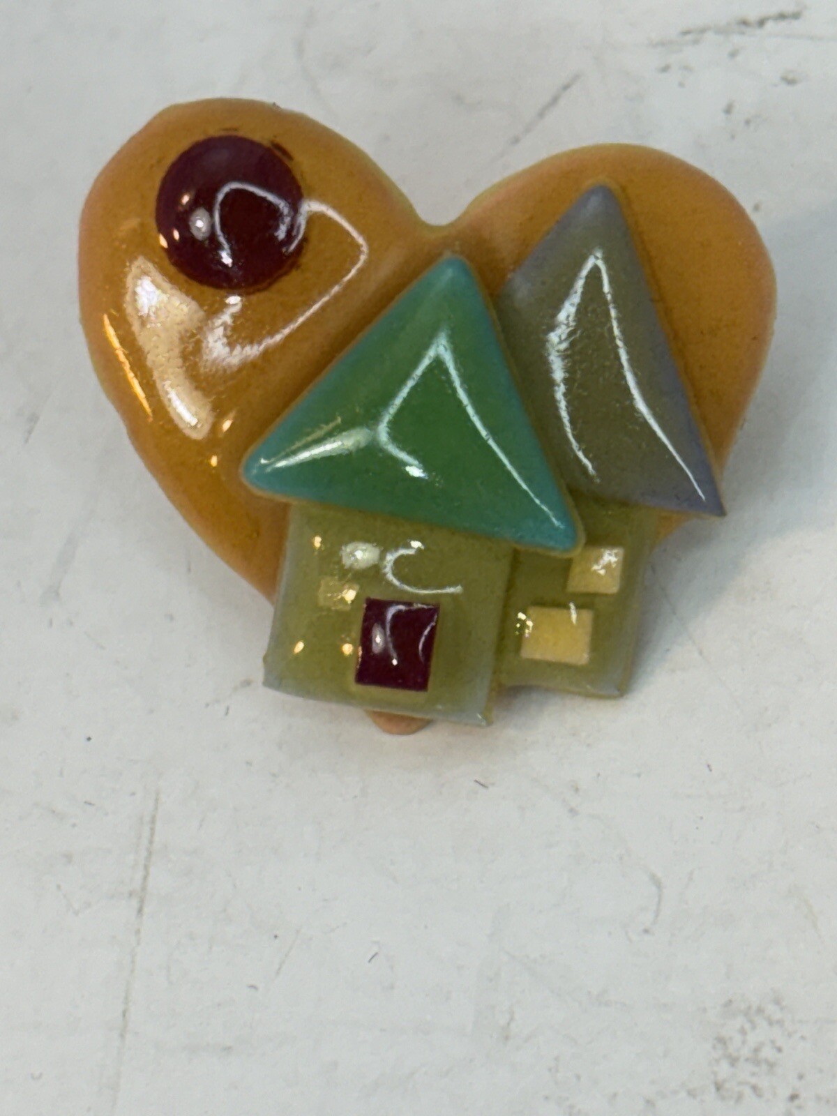 Women’s Lapel Pins (2) Acrylic House Realtor Heart Gift For Your New Home