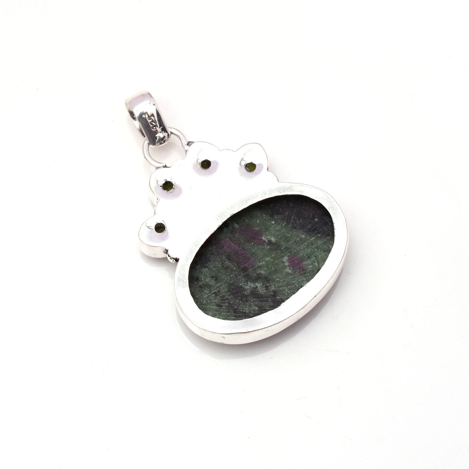 Ruby Zoisite Gemstone 925 Sterling Silver Jewelry Pendant 1.77″