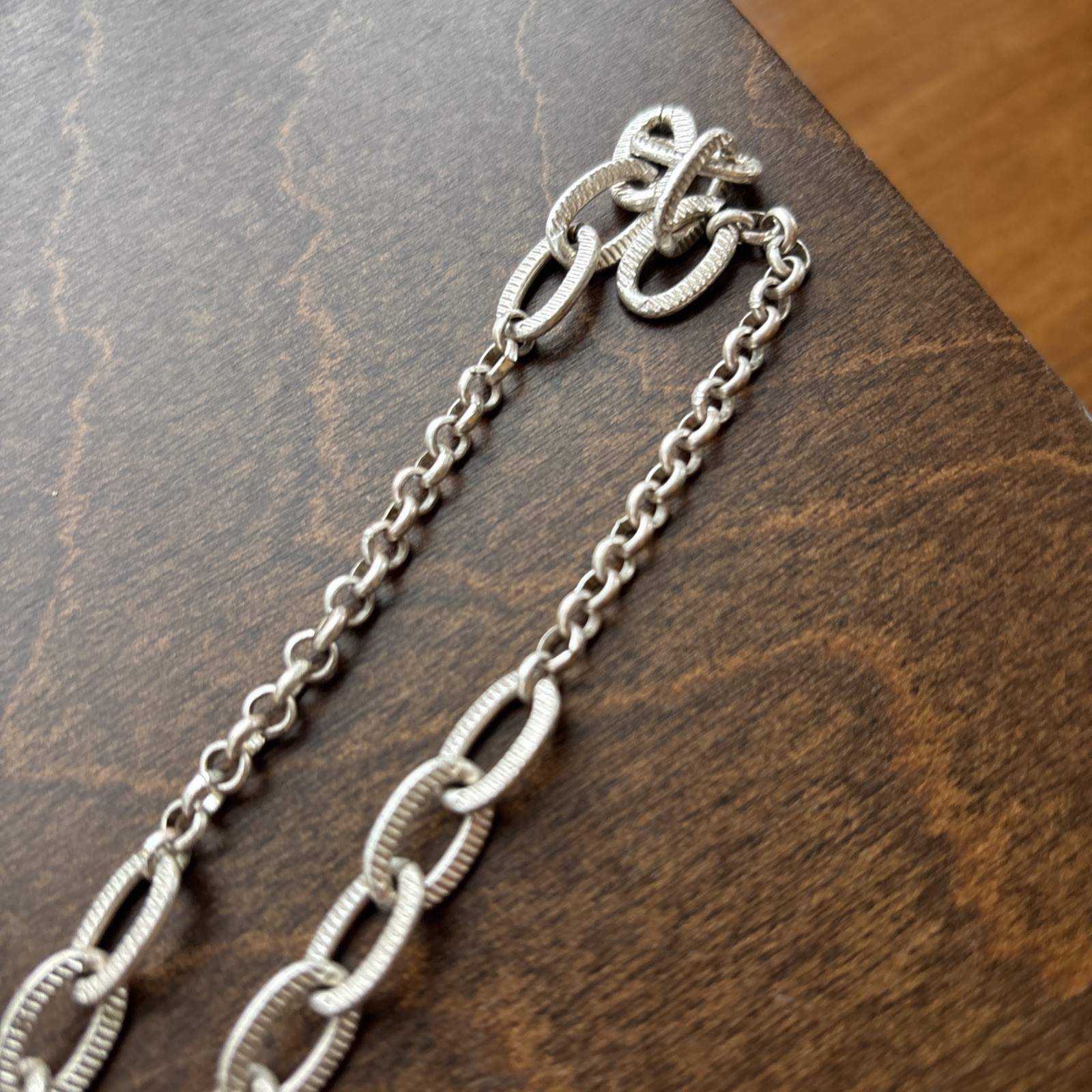 Bill Blass Signed Chunky Silverstone Choker Oval Link Textured Necklace