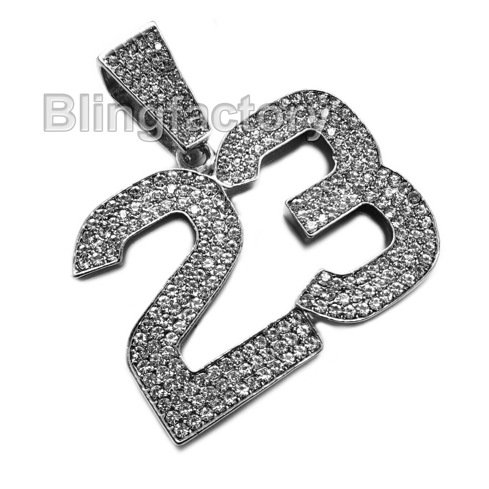 Hip Hop Iced Silver Tone Number 23 & 18″ Iced Rollie Link Choker Chain Necklace