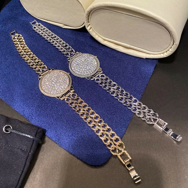 New Fashion Luxury Classic Punk Chain Bracelets Women Gold Silver Color Charm