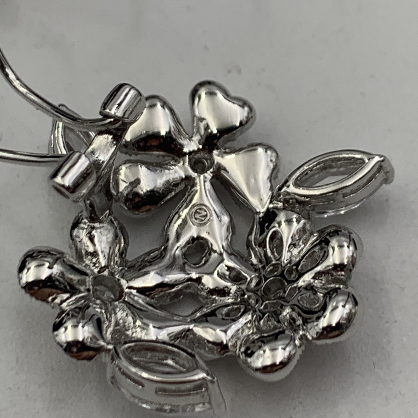 Nadri Pave Crystal ENGLISH GARDEN FLORAL Necklace & Floral Cluster Clip Earrings