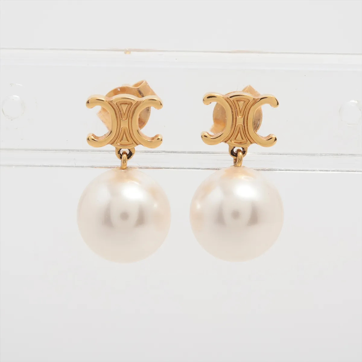 Celine UCA1284 Piercing jewelry (for both ears) GP x Imitation pearl Gold