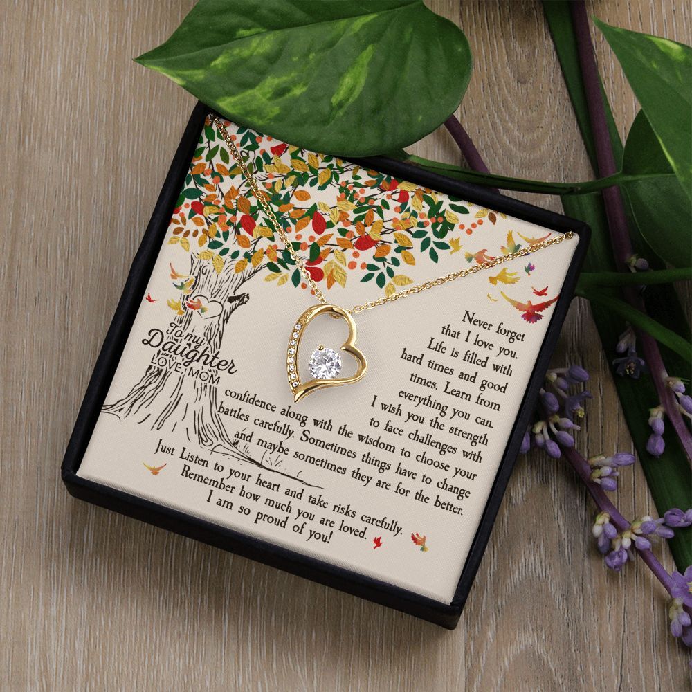 Daughter Never Forget That I Love You – Forever Love Heart Necklace