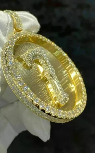 3.45 Ct Round Simulated Diamond Lucky 7 Number Pendant 14K Yellow Gold Plated