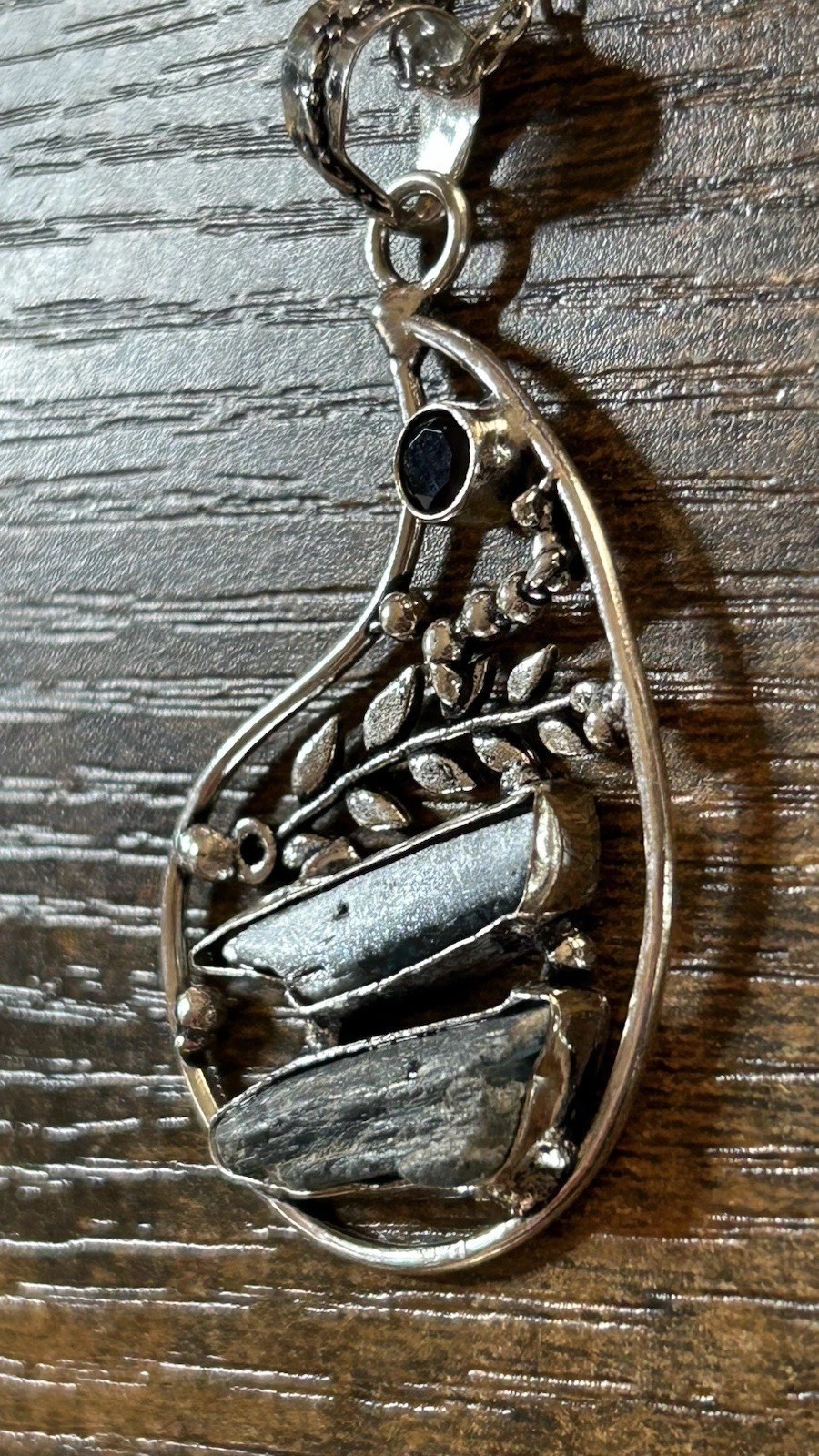 27943. Rough Kyanite Tanzanite Gemstone Ethnic 925 Silver Handmade Pendant 2.4″
