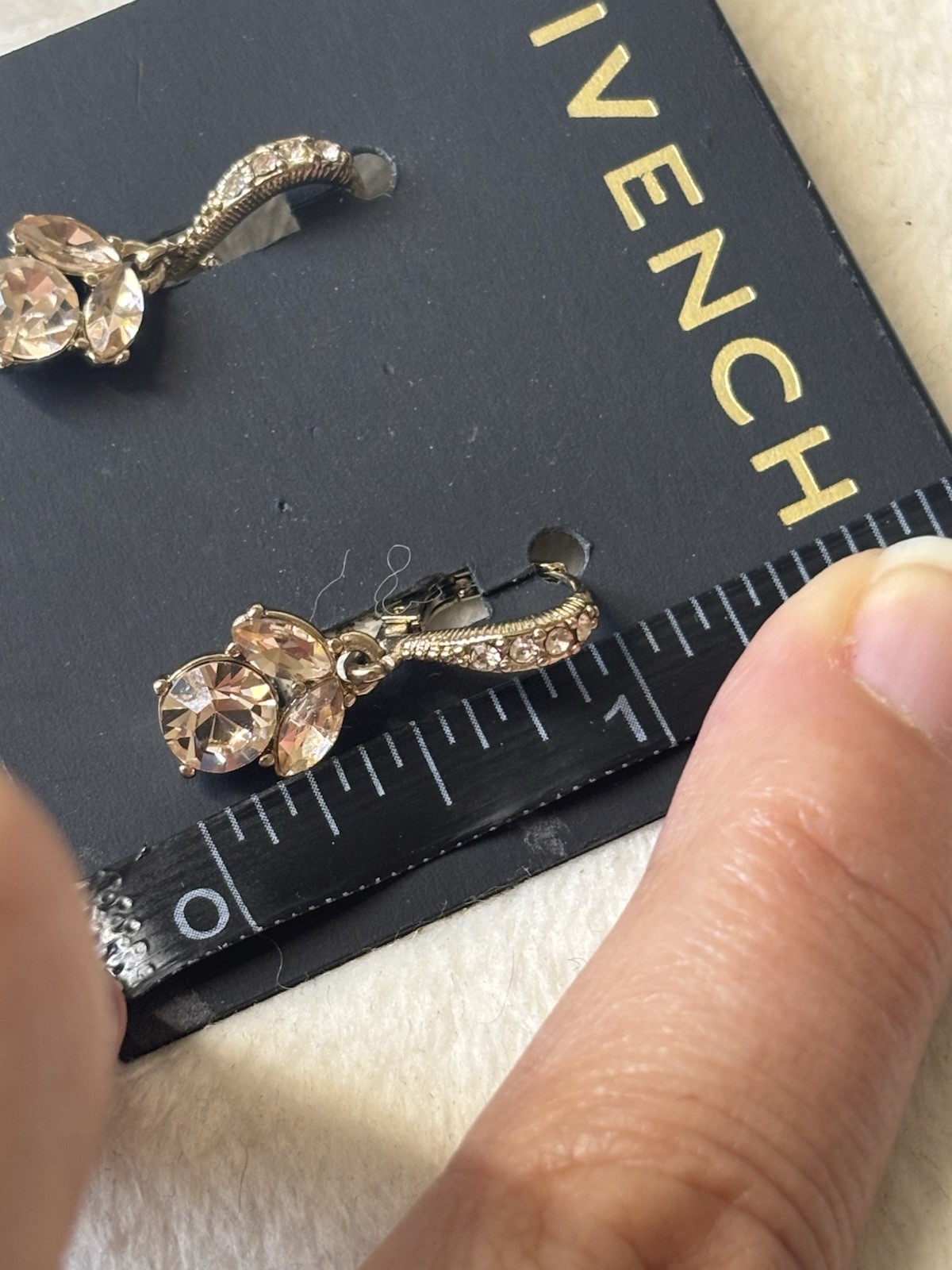 Givenchy 1” Gold Tone Dangle Earrings NWT