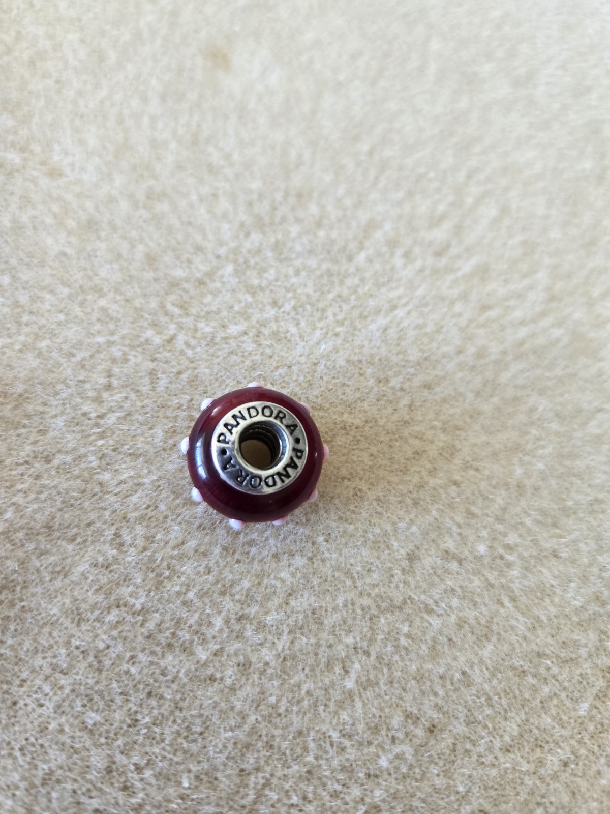Retired “SEEING SPOTS” Red Murano Glass Pandora Bead