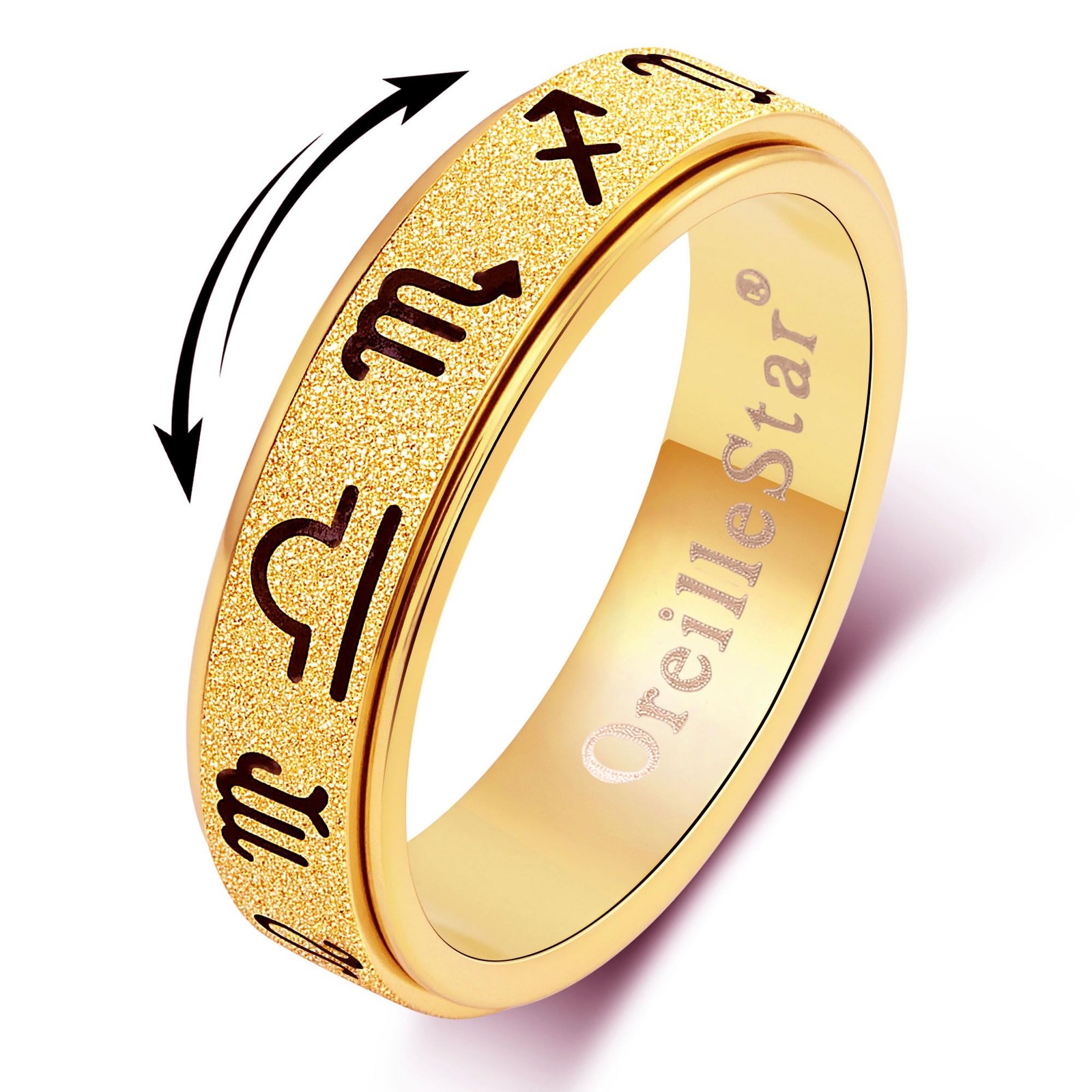 Fidget Toys Adults Spinner Ring for Women, Anxiety Relief Ring Stainless Stee…