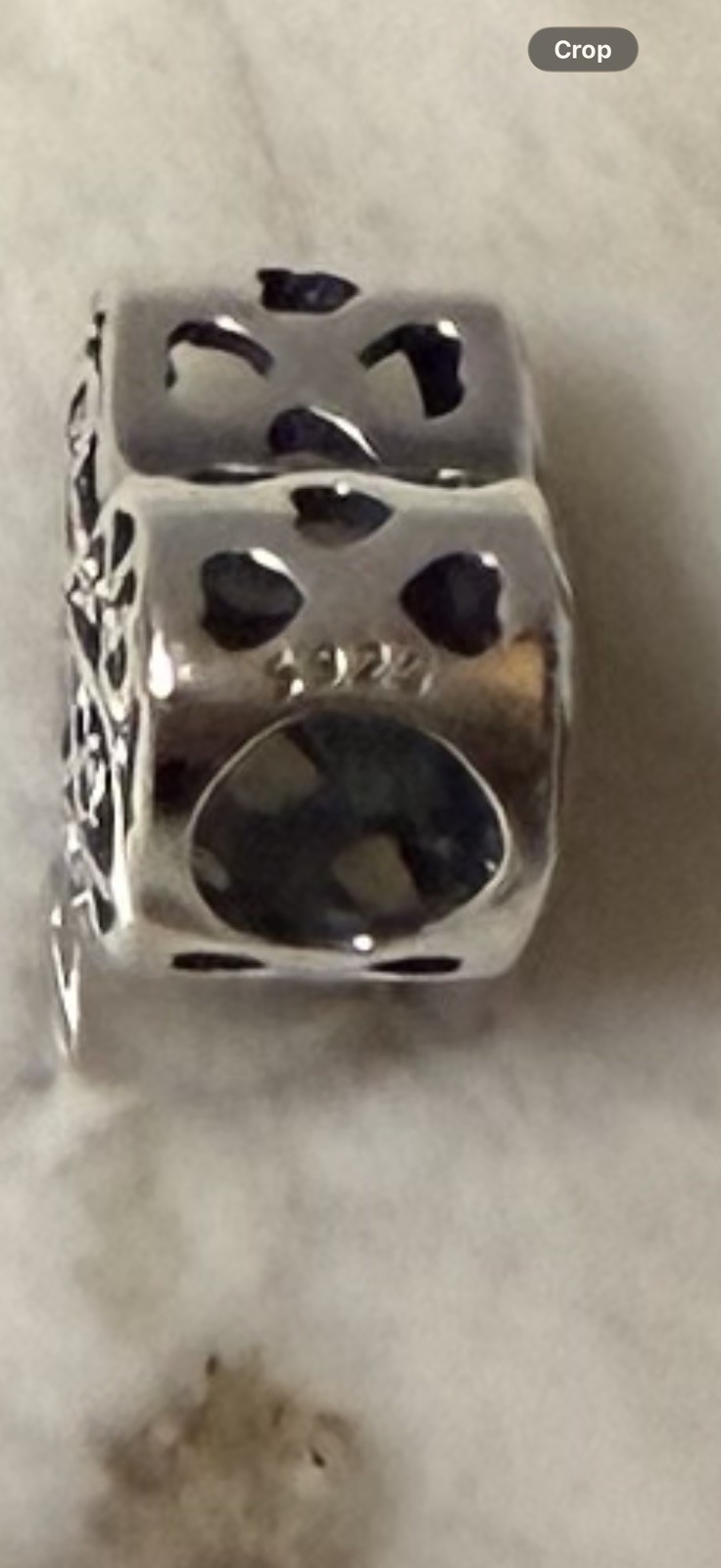 V630 S925 STERLING SILVER FILIGREE SCROLL HEART BEAD CHARM