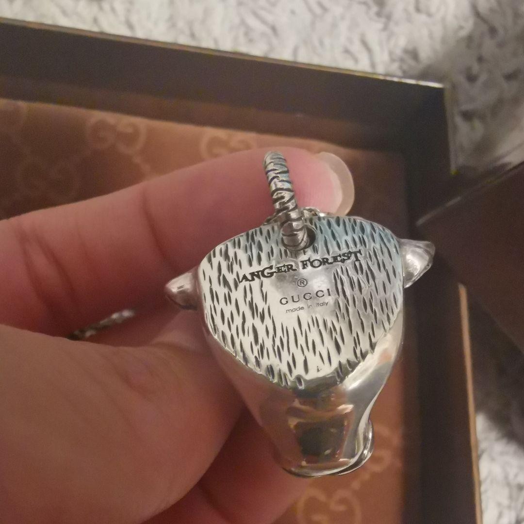 GUCCI Necklace Anger Forest Bull Pendant Sterling Silver 925 Length: 20.5 in.