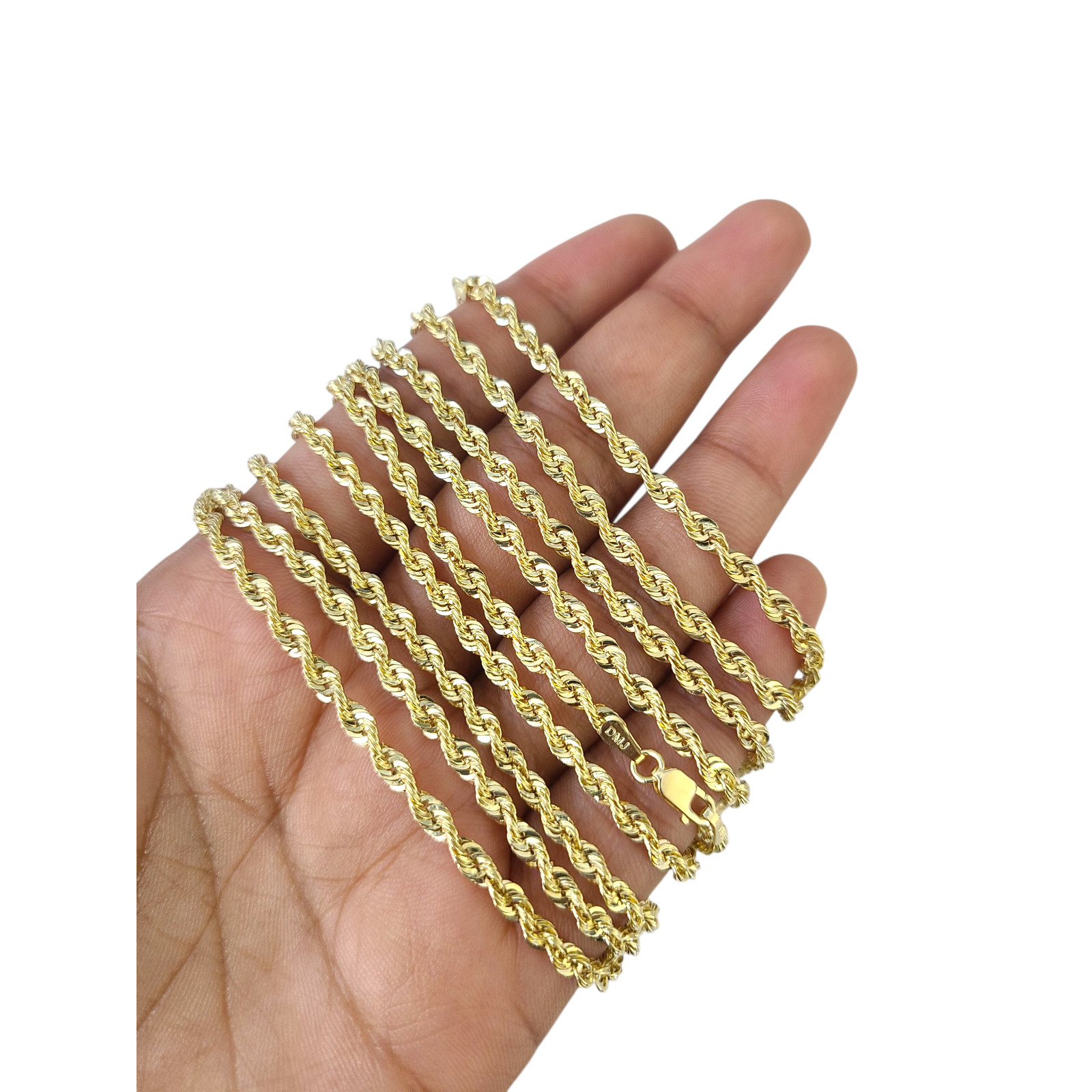 10k Gold Hollow Muray Rope Chain Necklace 3mm 18″ 20″ 22″ 24″ Men Women Gift