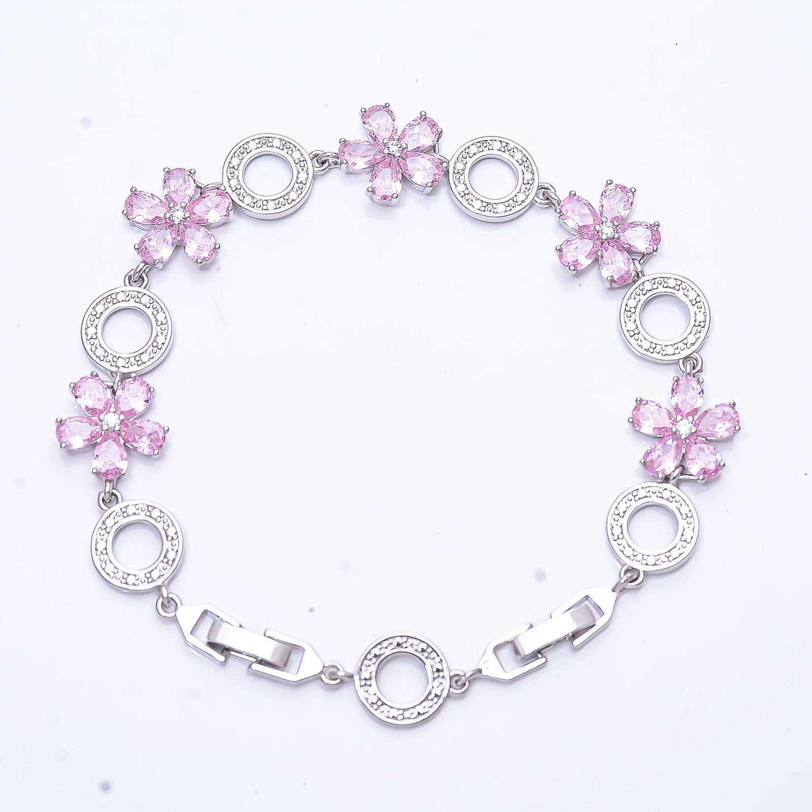 Pink Kunzite 925 Sterling Silver Tennis Bracelet 7.99″ B3574347, Christmas Gift